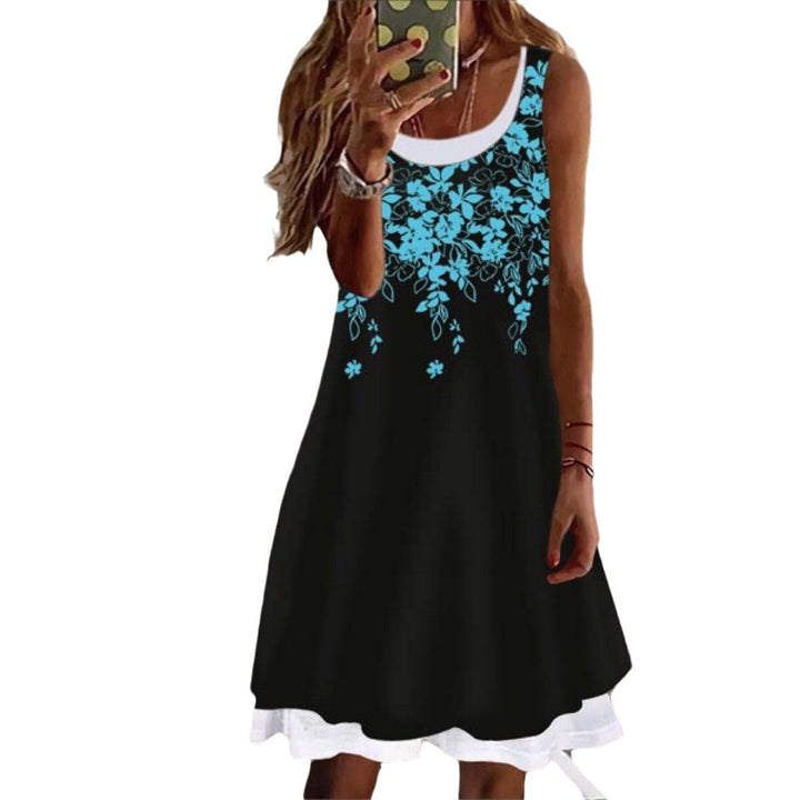 Dame Floral Broderi A-Linien Kjole Stilla