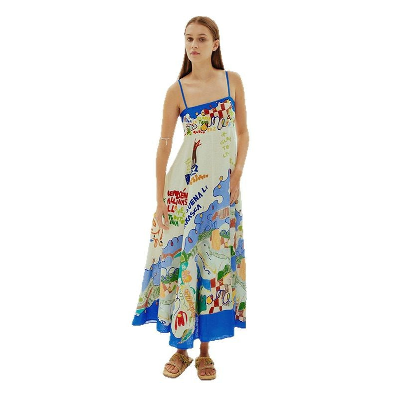 Kvinder Boho-inspireret Sommer Maxi Kjole Stilla