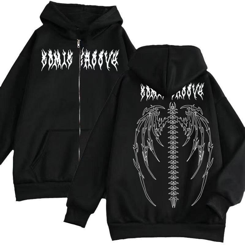 Kvindernes hoodiejakke med markant gotisk design og komfortabel pasform Skovae