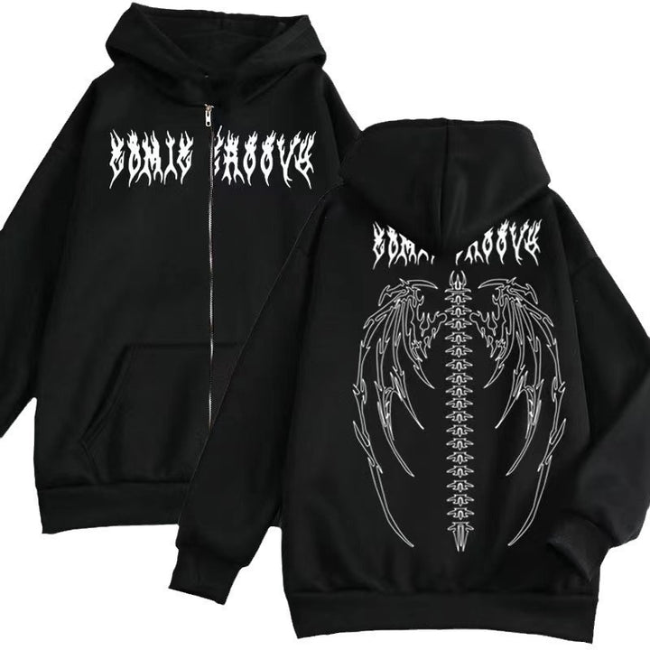 Kvindernes hoodiejakke med markant gotisk design og komfortabel pasform Skovae