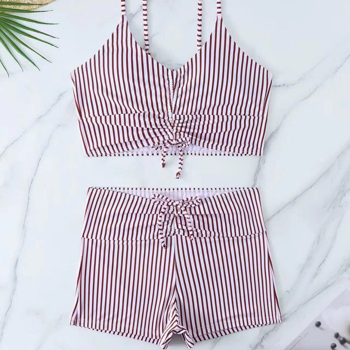 Dame bikini med blomstret flæse design og justerbare stropper Skovae