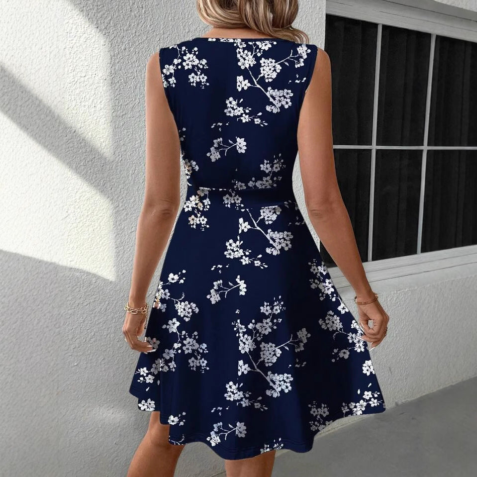 Dame Floral Wrap A-linje Kjole Stilla