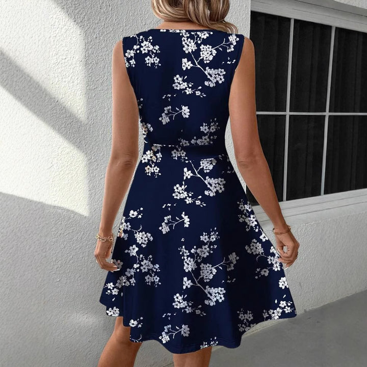 Dame Floral Wrap A-linje Kjole Stilla