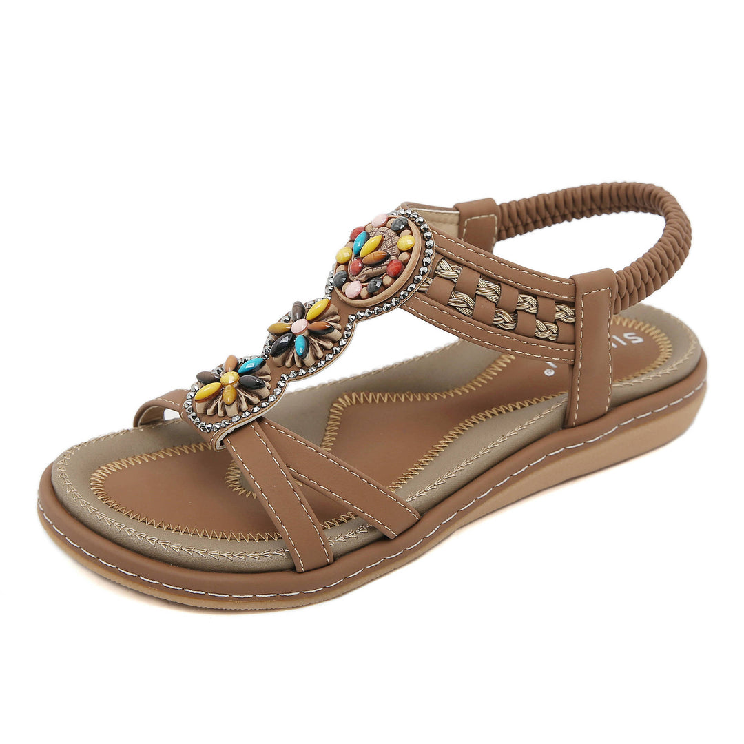 Dame Komfortable Sandaler med dekorative Perler Stilla