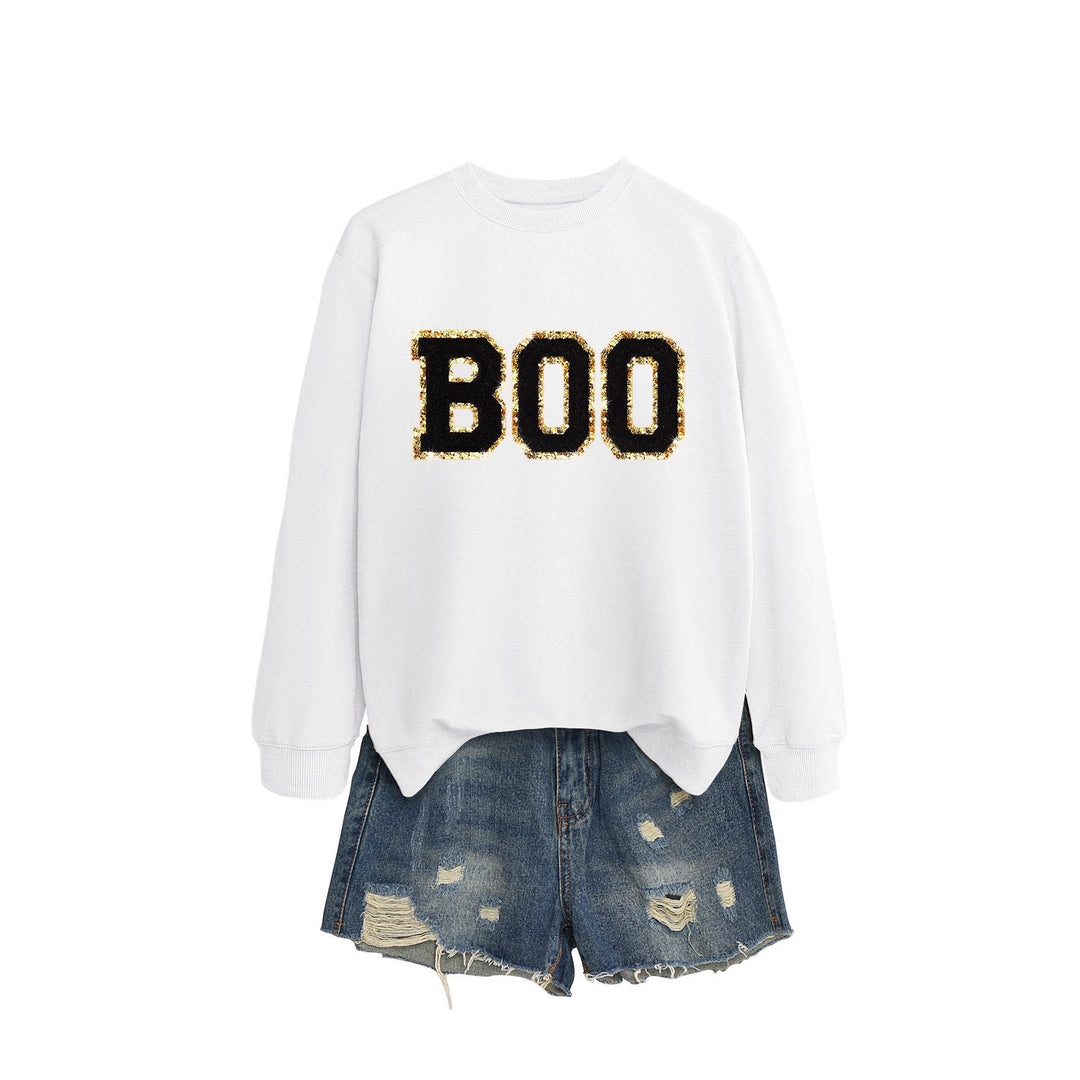 Dame sweatshirt med glitrende print Stilla