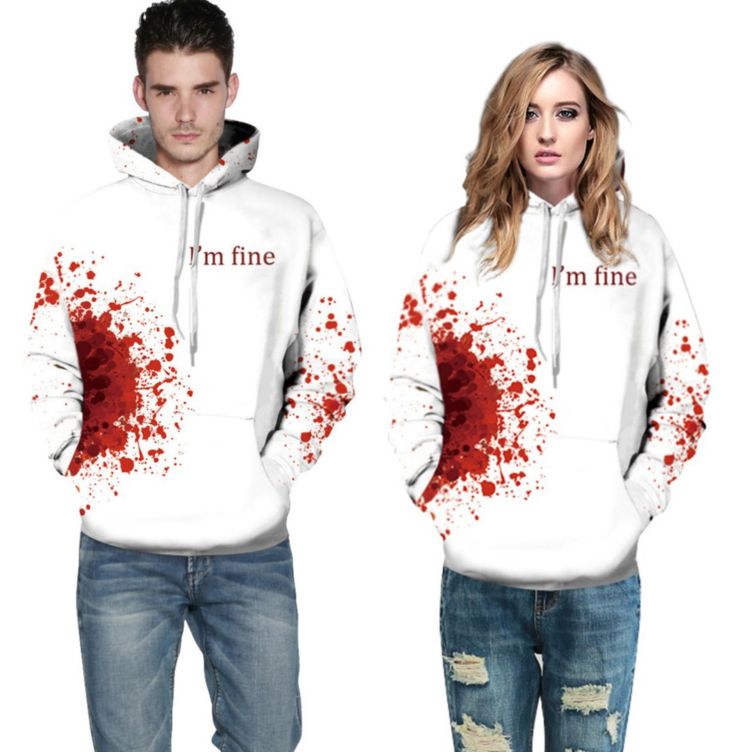 Dame hættesweatshirt med kunstnerisk blodsprøjtedesign og originalt logo Stilla