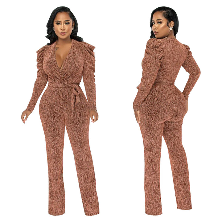 Dame Elegant Jumpsuit med raffineret drapering og figursyet snit Stilla