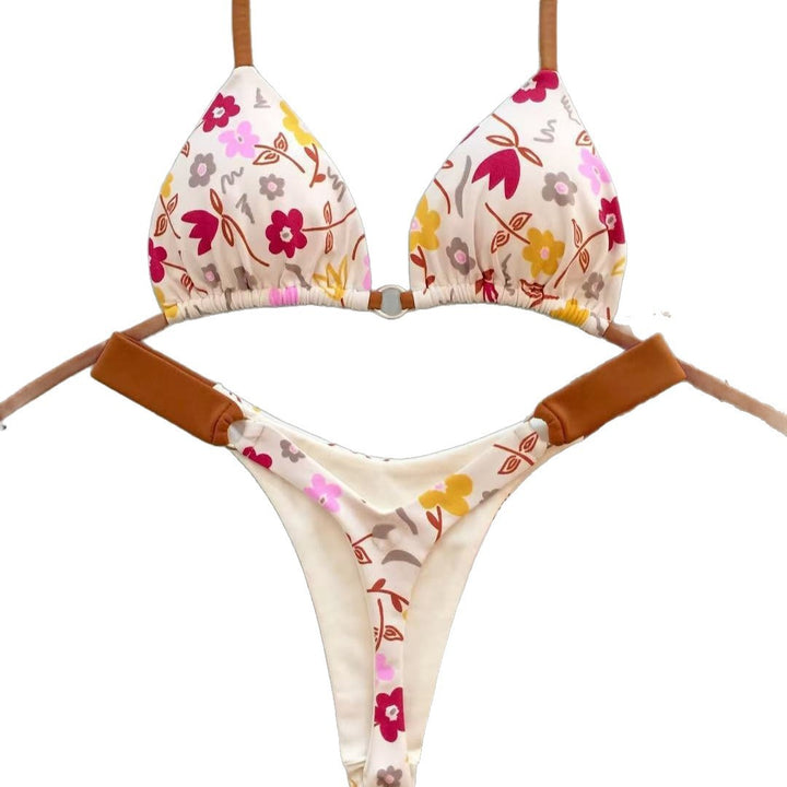 Dame triangel-bikini med frisk melonmønster Skovae