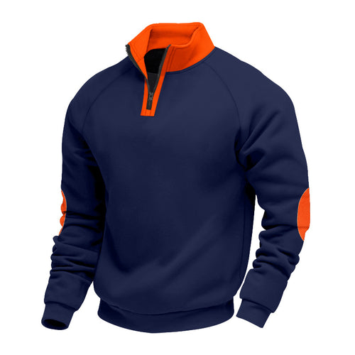Herrer fleece-pullover med halv lynlås og kontrasterende accenter Stilla
