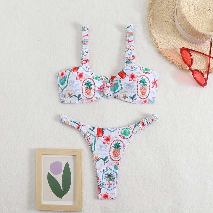 Dame blomsterprint underwire bikini sæt Stilla