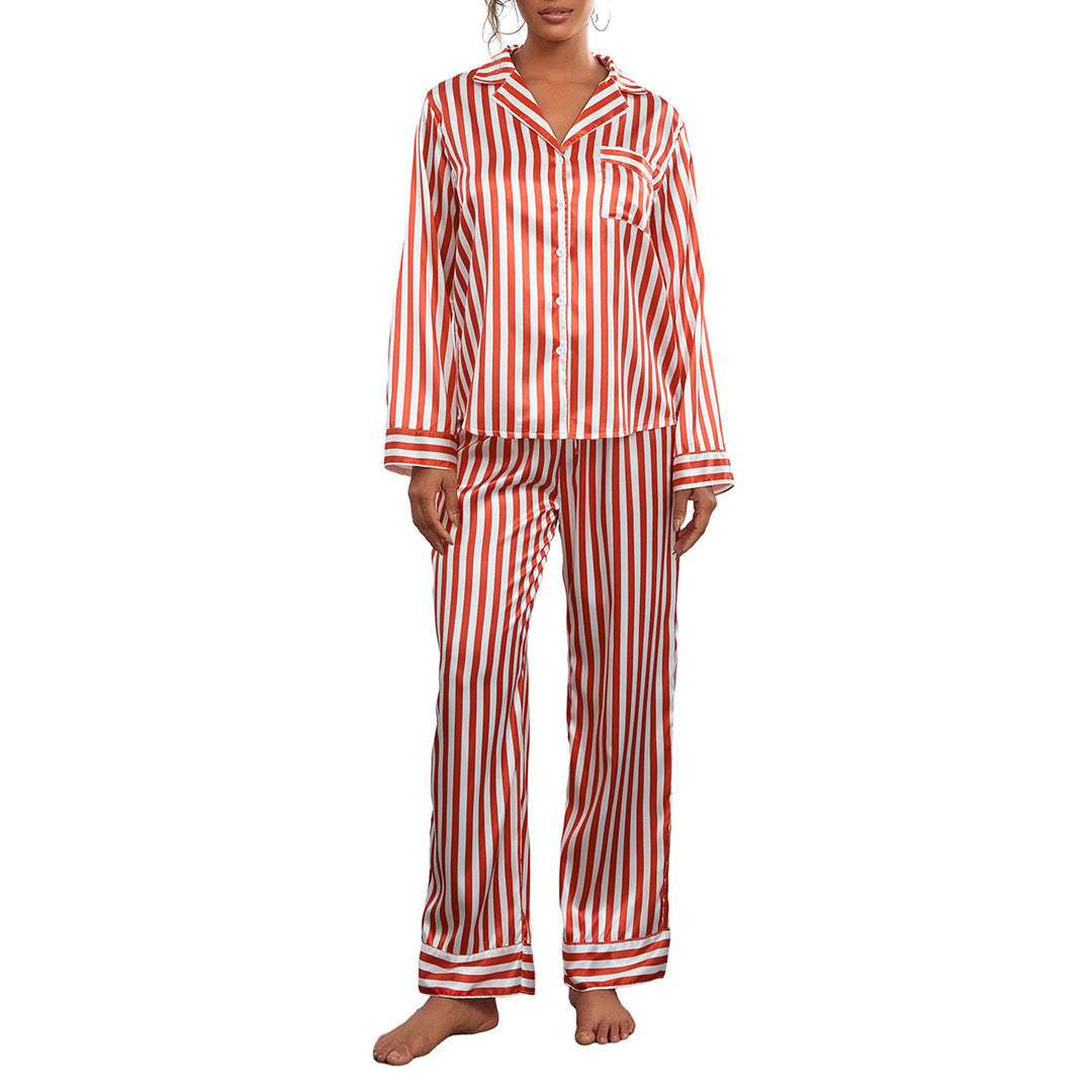 Dame Stribet Pyjamas Sæt Skovae