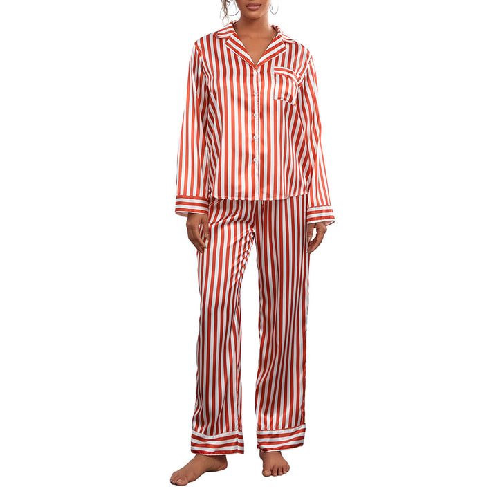 Dame Stribet Pyjamas Sæt Skovae
