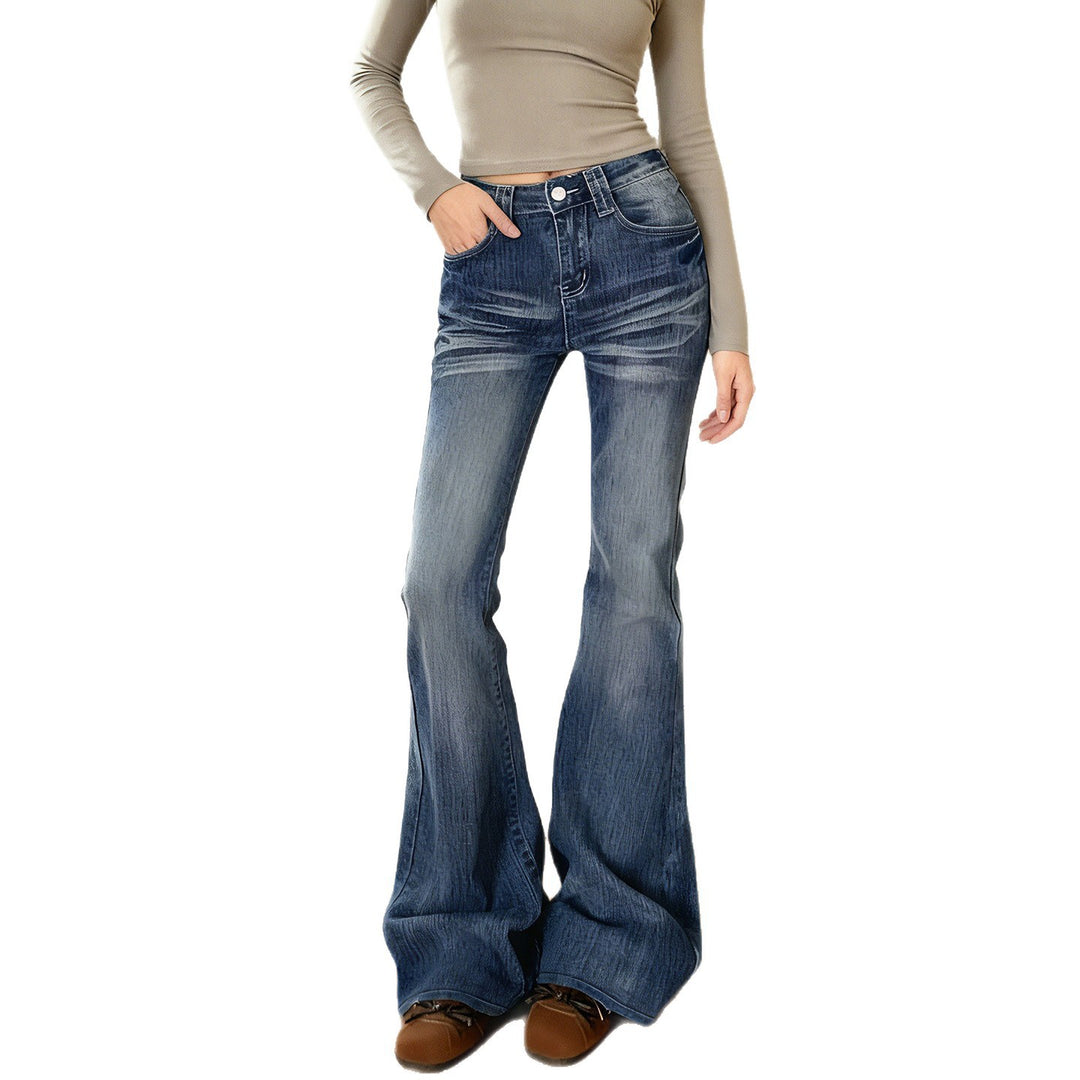 Dame Flared Jeans i afslappet vintage-stil med høj talje og stilige vasker Skovae