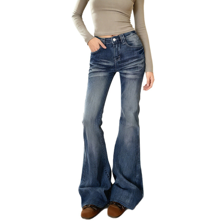 Dame Flared Jeans i afslappet vintage-stil med høj talje og stilige vasker Skovae