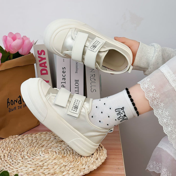 Dame Plateau-Sneaker med elastisk velcro og åndbar konstruktion Stilla