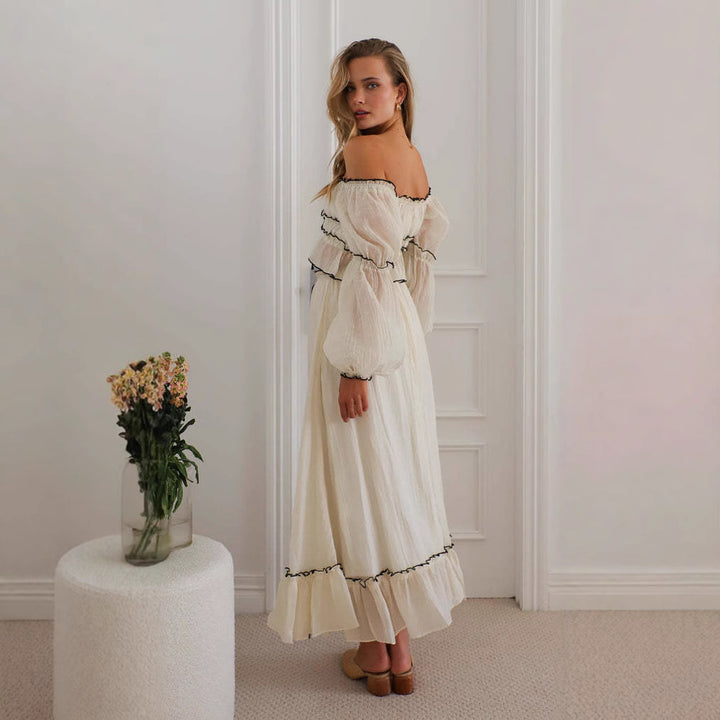 Kvinders luftige crop top med flæser og bælte Stilla