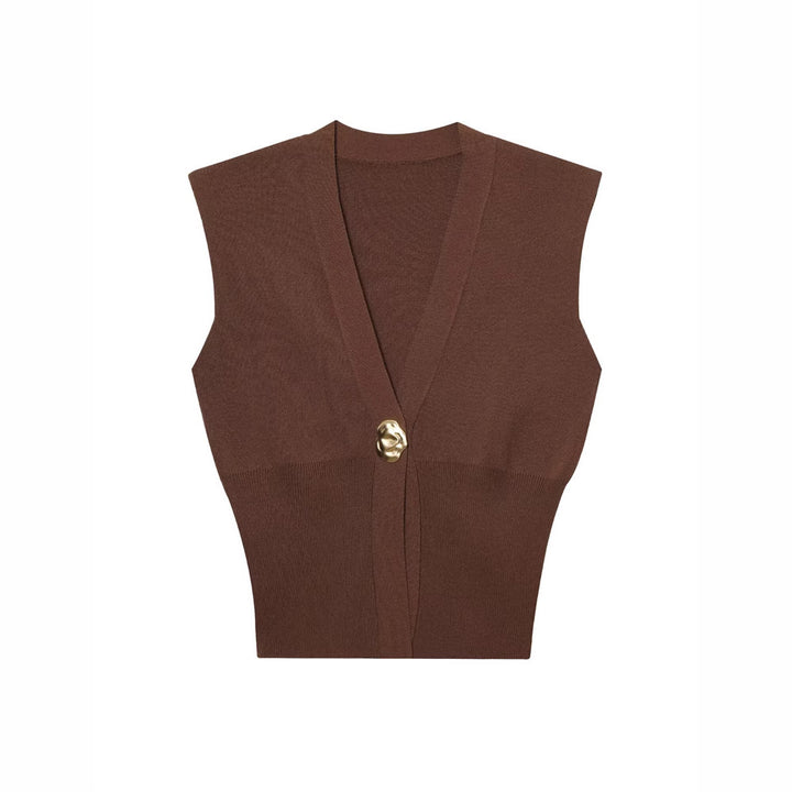 Femme Struktureret Ærmeløs Cardigan Vest Stilla