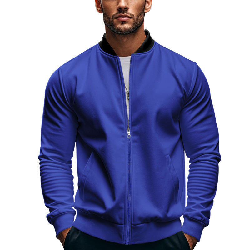 Herre nan moderne bomber i minimal stil med ståkrave, elastisk afslutningsbånd og funktionelle stiklommer Skovae