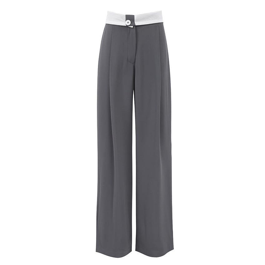 Dame Bredskårne high-waisted bukser med elegant folder Stilla