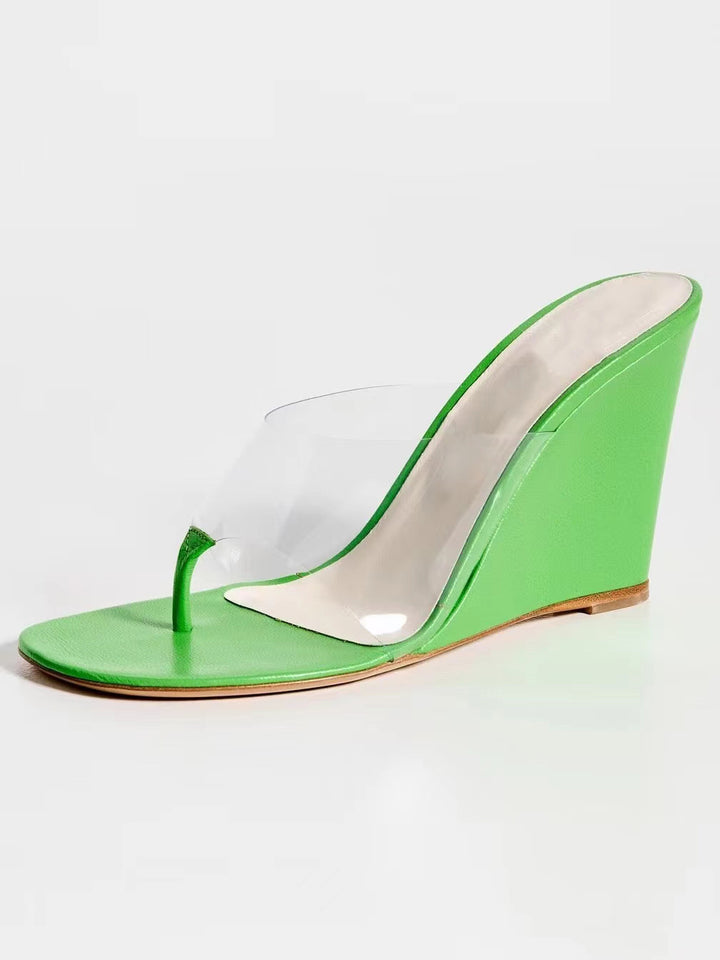 Femme Transparente Wedge Slide Sandaler Stilla