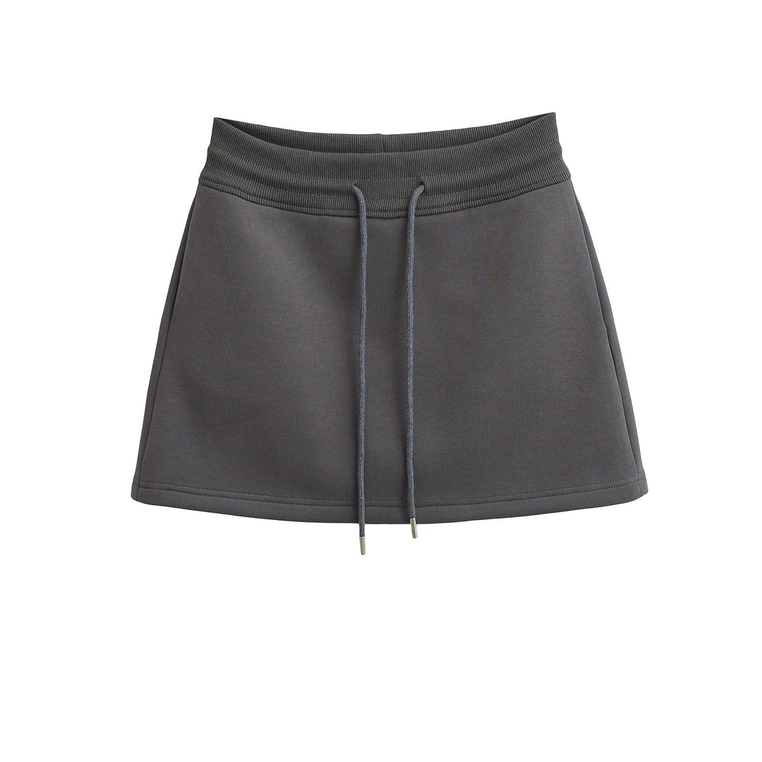 Dame Sporty Mini nederdel med elastisk linning og dekorativ snor Stilla