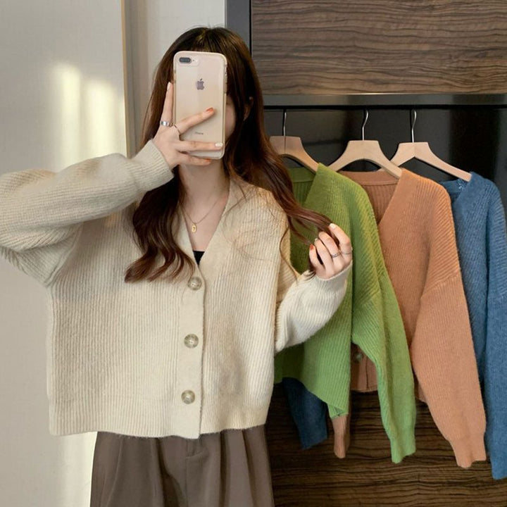 Damer hyggelig cardigan med V-hals Stilla