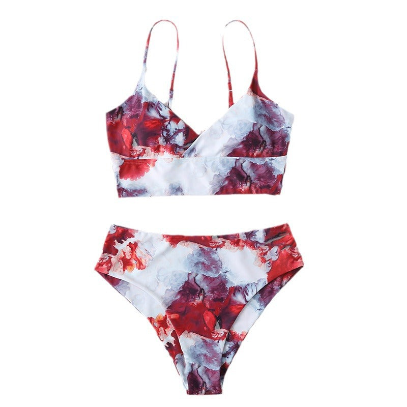 Kvinder Kunstnerisk Tryk Bralette Bikini Sæt Stilla