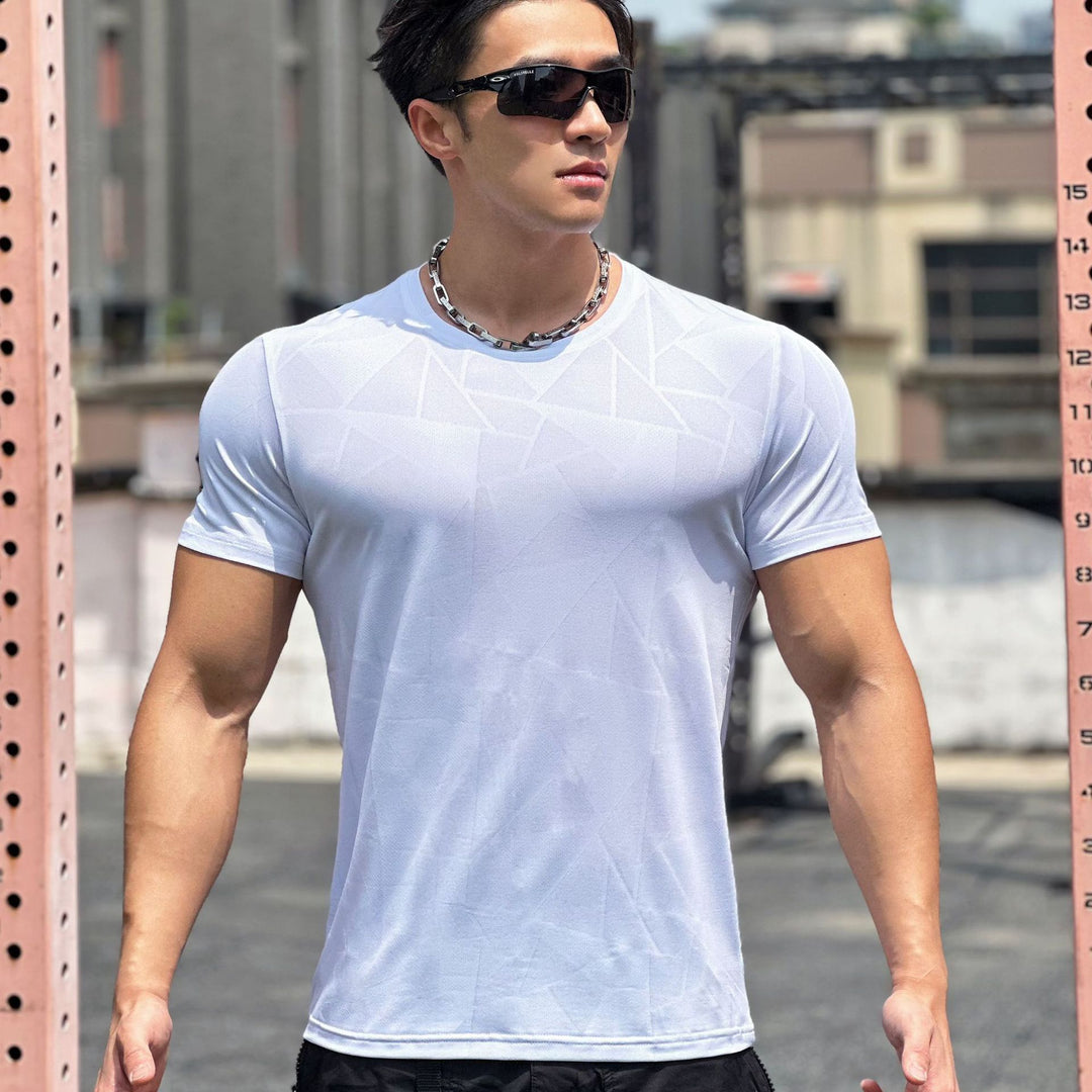 Herrer Åndbart Fitness-T-Shirt med struktureret Design Stilla