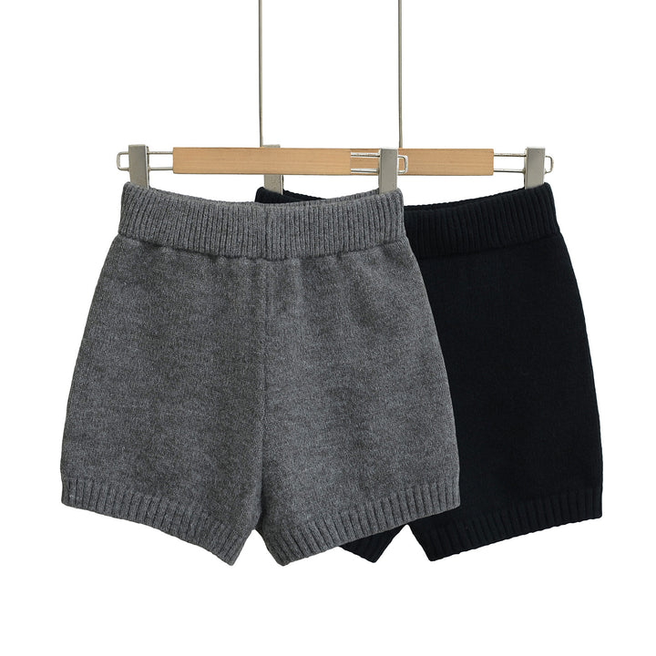 Dame Relaxed Strikkeshorts med elastisk talje Stilla