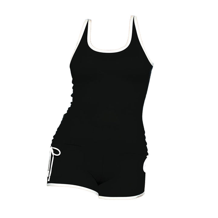 Dame Sporty Tankini-sæt med hævet snit og justerbare stropper Skovae