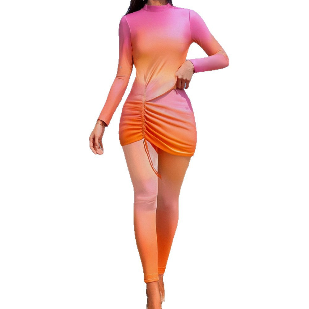 Dame sporty badedragt med asymmetrisk skirt Skovae