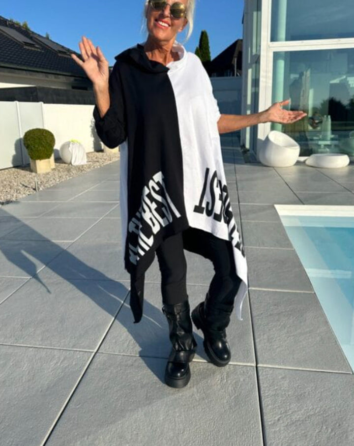 Kvinders oversized hoodie med kontrasterende elementer Stilla
