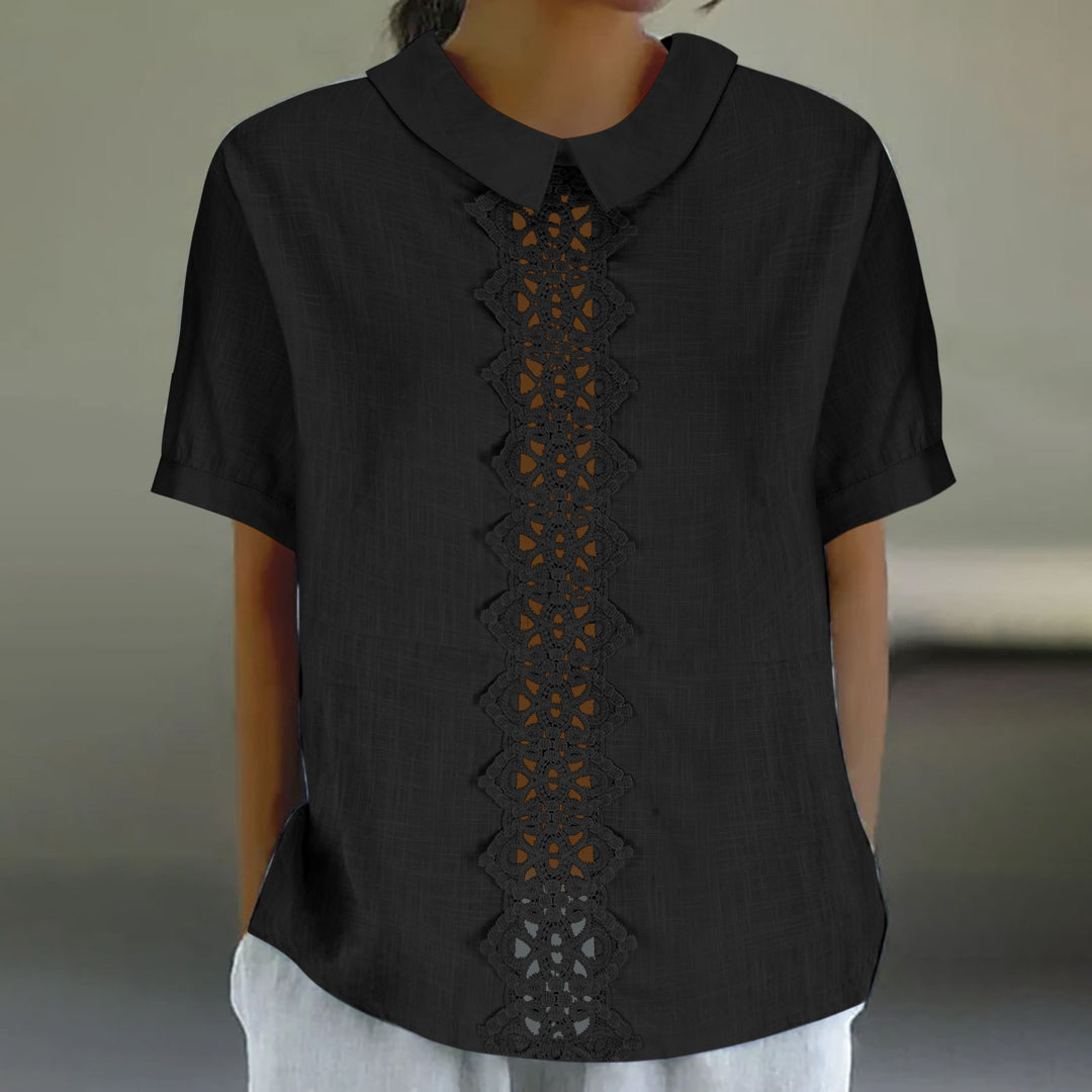 Dame Spids-Detail Kortærmet Bluse Stilla
