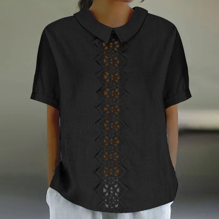 Dame Spids-Detail Kortærmet Bluse Stilla