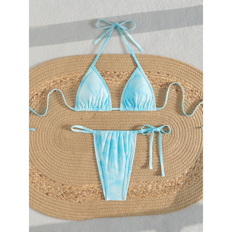 Dame Tie-Front Triangle Bikini Sæt Stilla