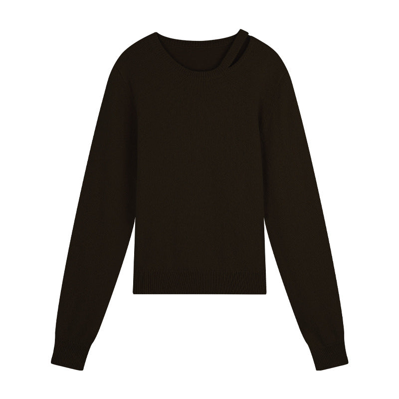 Dame elegant strikpullover med asymmetrisk detalje og blødt materiale Stilla