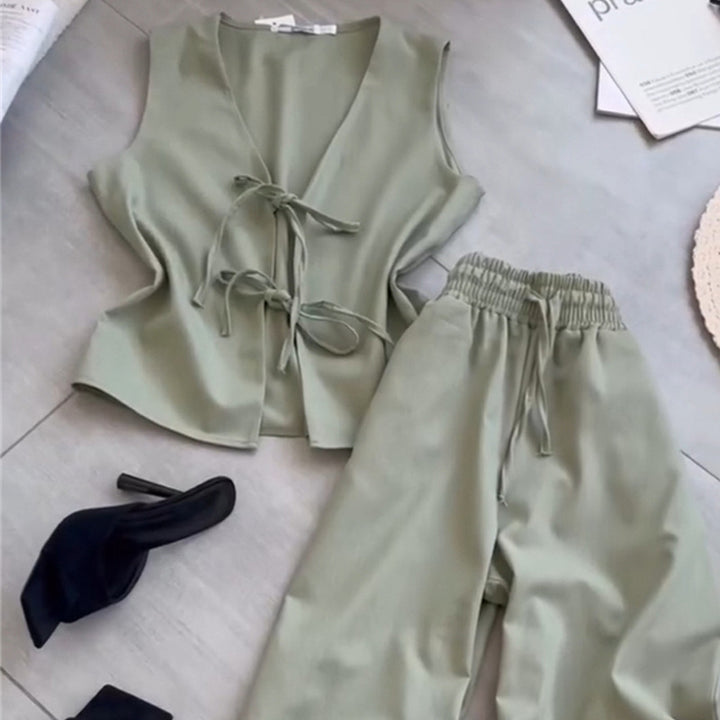 Dame afslappet to-personers jumpsuit med elastisk taljeudsmykning og ærmeløs overdel Stilla