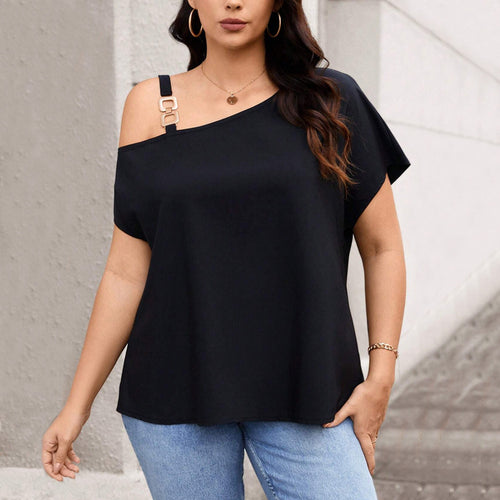 Dame afslappet top med asymmetrisk stropdesign Stilla