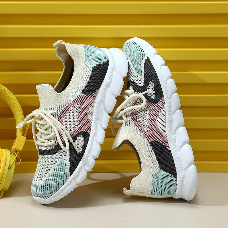 Dame Lettere Strik-Sneakers med fleksibelt Overmateriale og skridsikre Sål Stilla