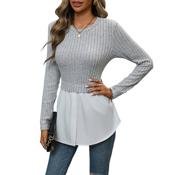 Dame Langærmet skjorte med moderne layering-effekt Stilla