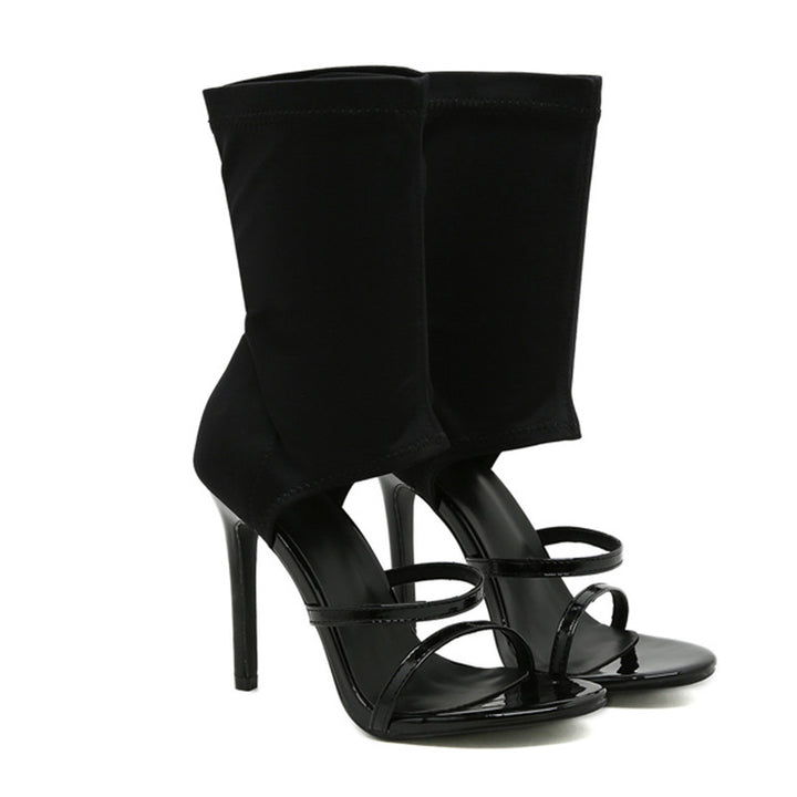 Dame High Heel Støvler med elastisk skaft og smalle stropper Stilla