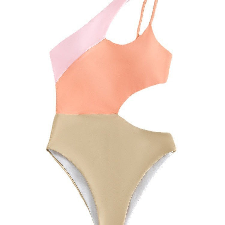 Damer Én-delt Badedragt med asymmetrisk snit og moderigtige farveblokke Stilla