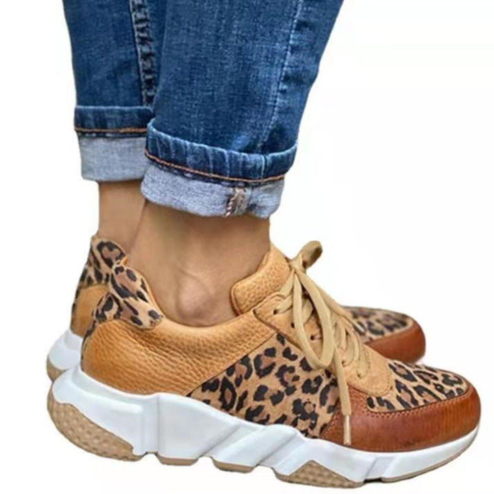 Dame Sporty Sneakers med markant leopardmønster og skridsikker sål Stilla