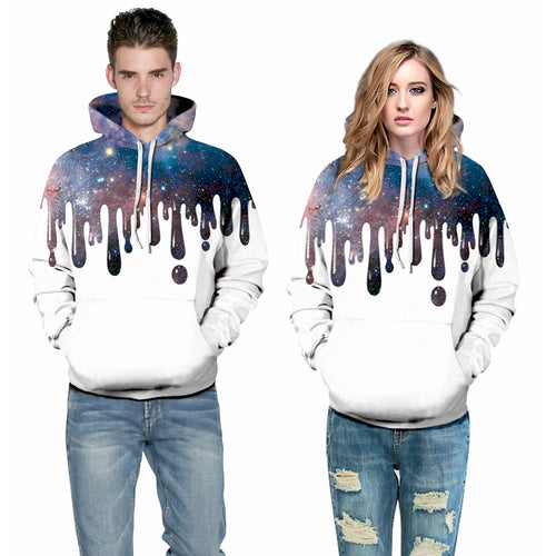 Dame hoodie med galaktisk design og unik farvekombination Stilla