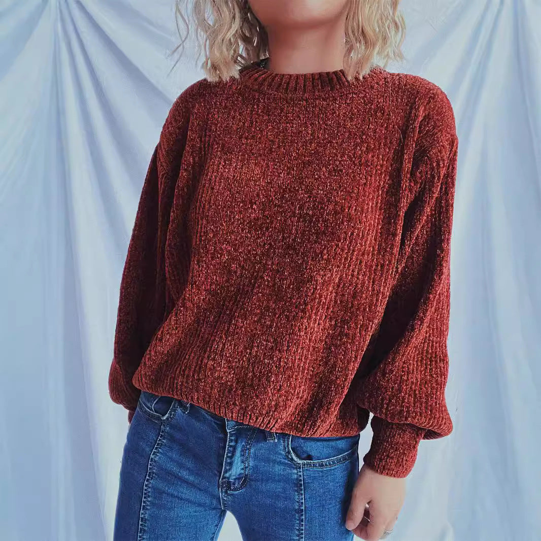 Kvinders hyggelige chunky striktrøje med brede ærmer og tekstureret design Stilla