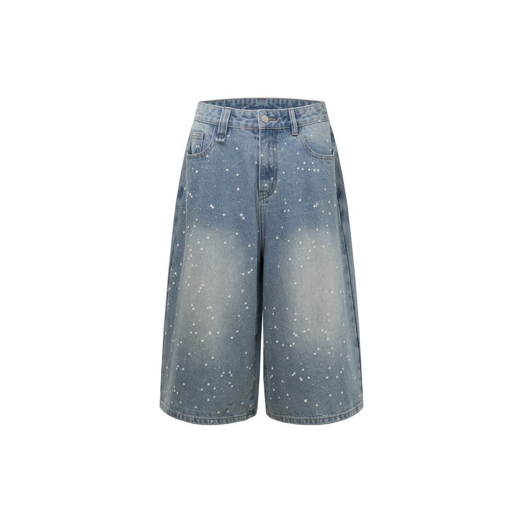 Dame løse Culotte-jeans med iøjnefaldende perledetaljer og elastisk talje Stilla