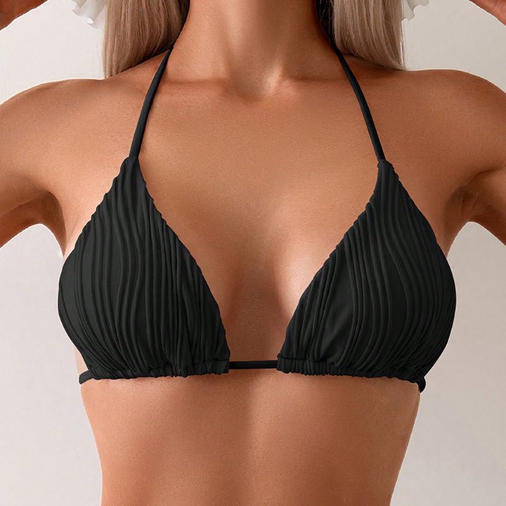 Dame Triangel-Bikini med raffineret ribdesign Skovae