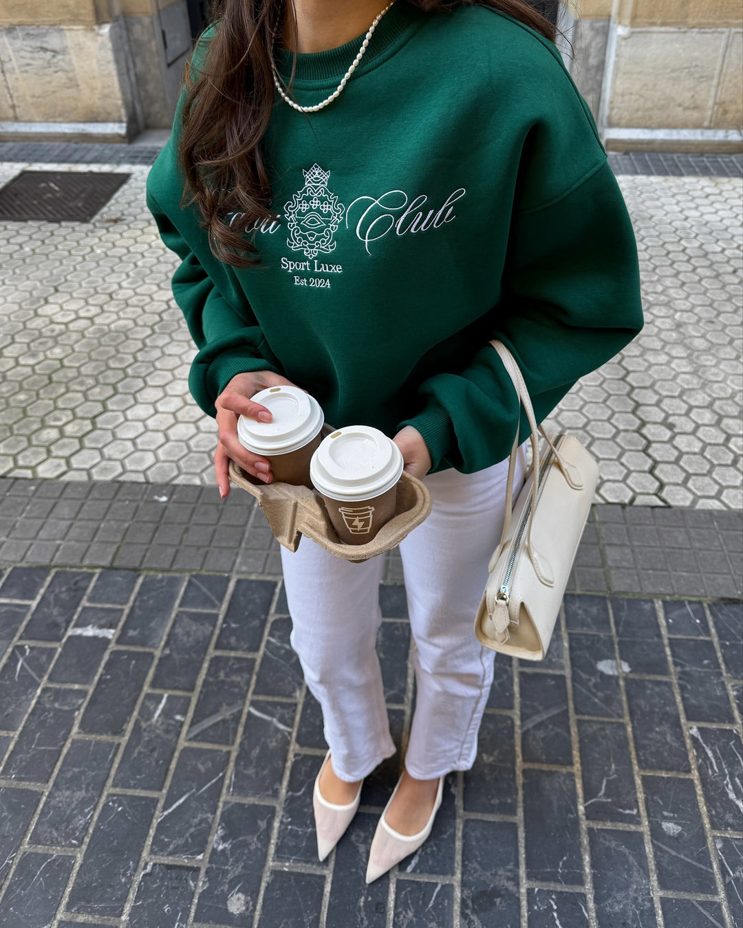 Dame sweatshirt i sporty luksusdesign med stilfuldt logo Stilla