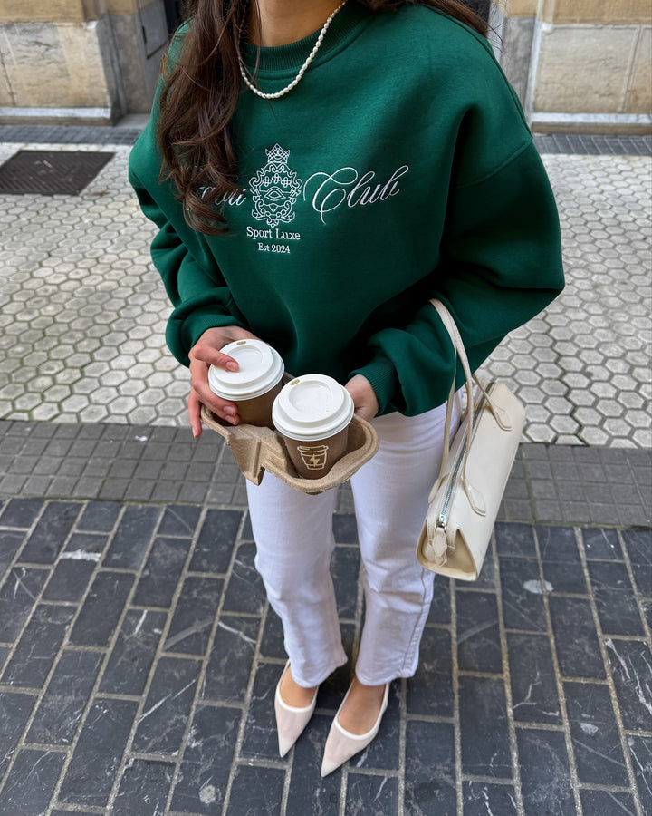 Dame sweatshirt i sporty luksusdesign med stilfuldt logo Stilla