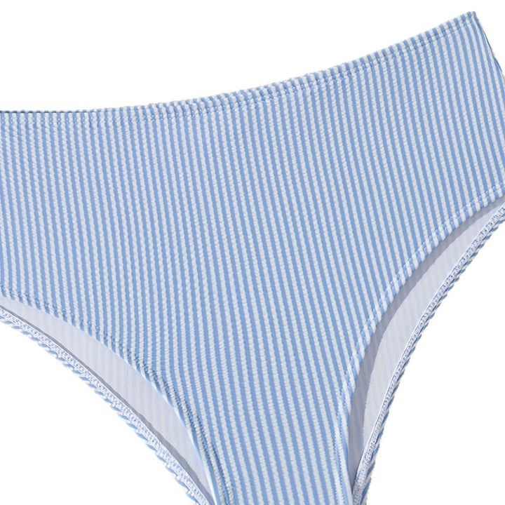 Dame bandeau-bikini med ruches og høj talje Skovae